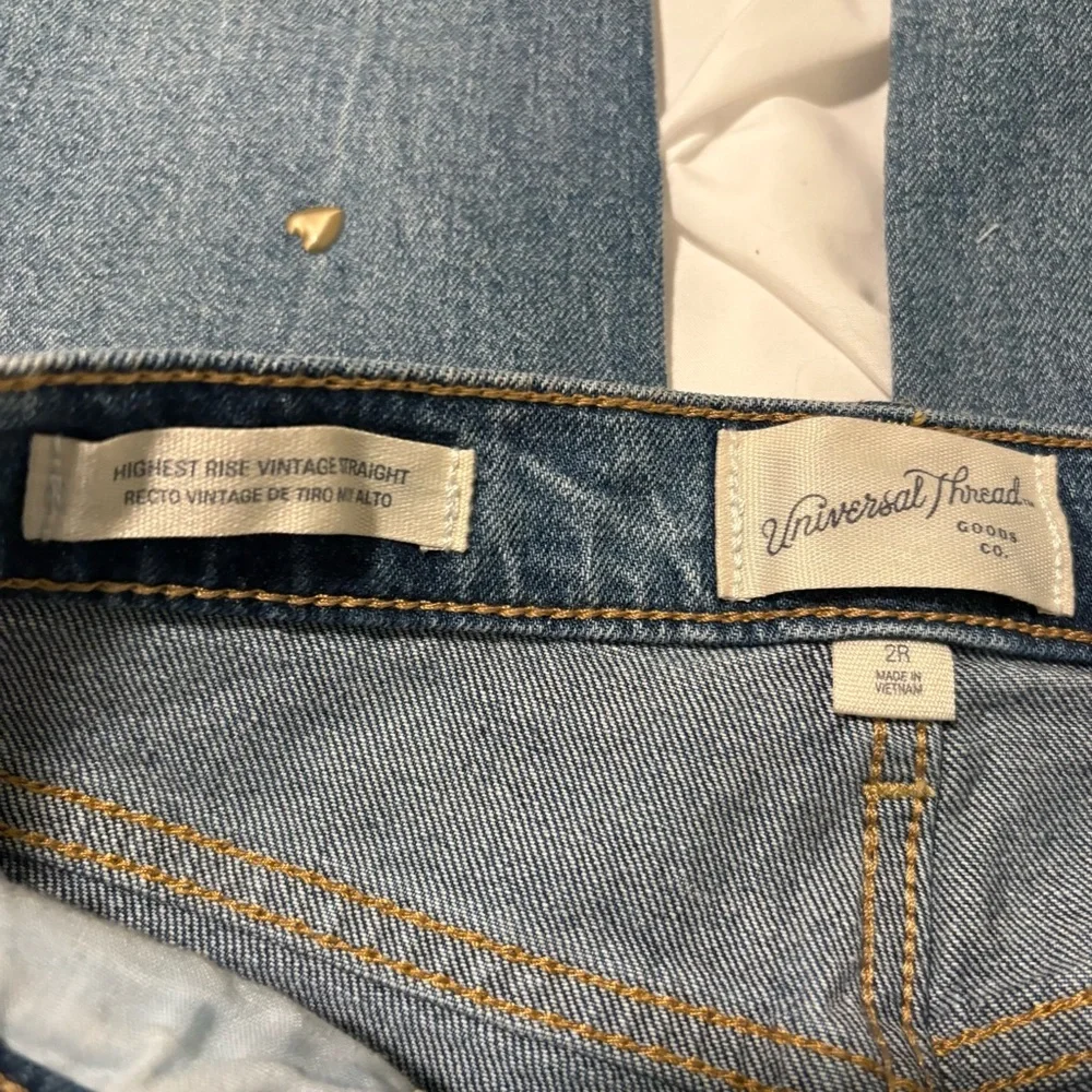 Universal Thread Highest Rise Vintage Straight Embellished Jeans, 2R NWT - Picture 6 of 8